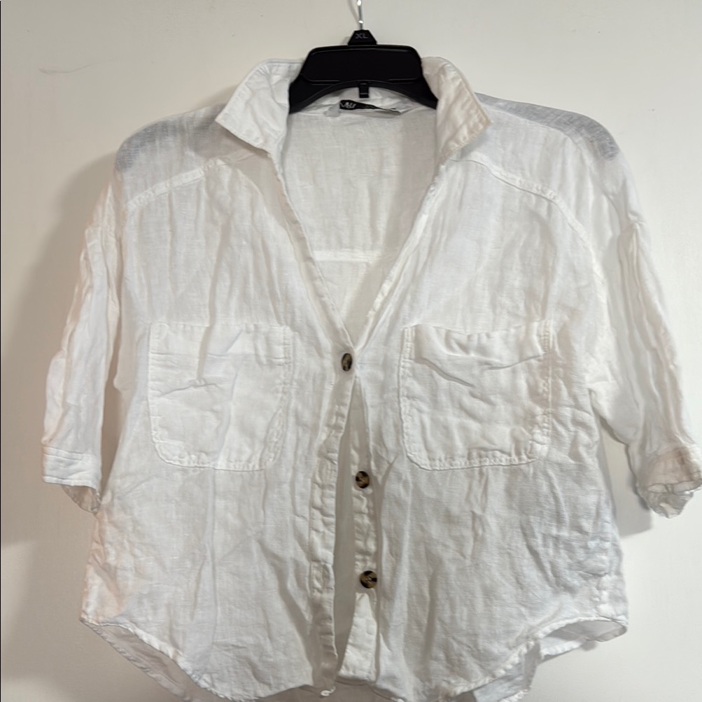 Zara Ivory Textured Blouse